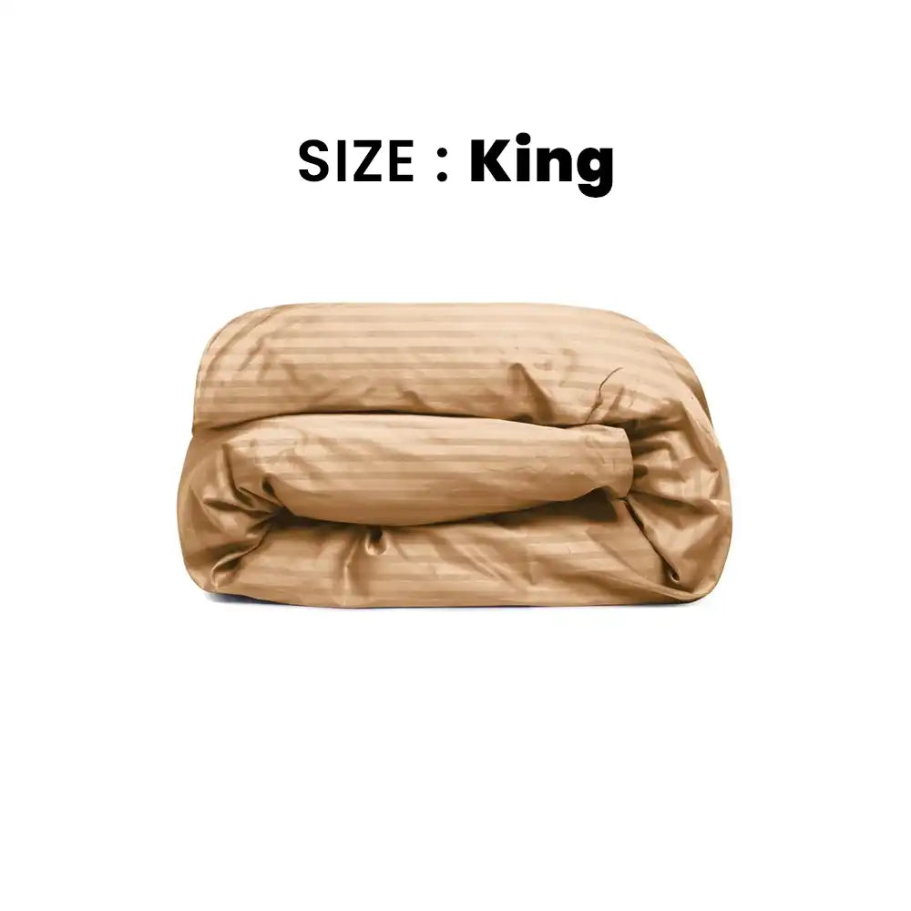 ths eternal stripes king cotton duvet cover gold