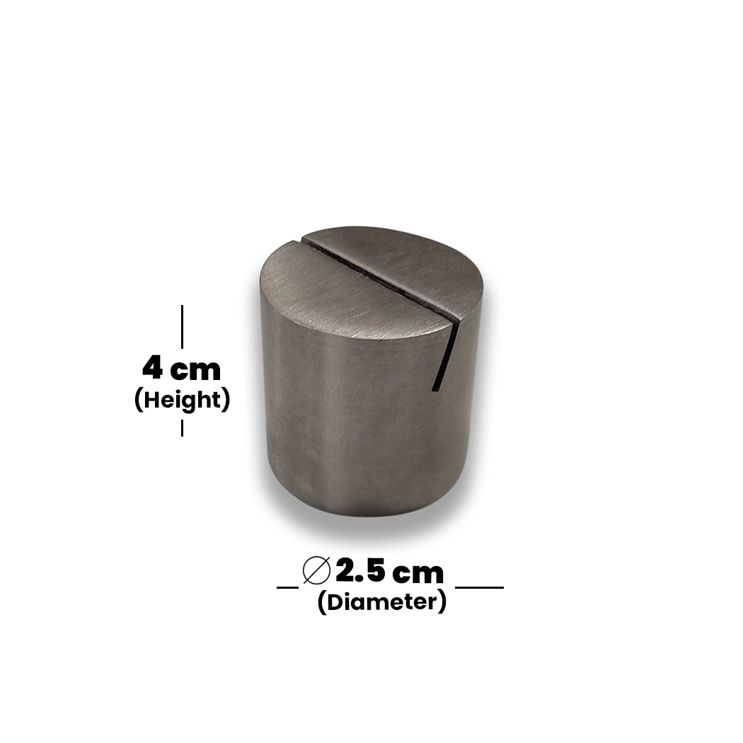 THS SS 18/10 Solid Cylinder Tag  Holder - SS Matt finish 2.5x2.5x4cm