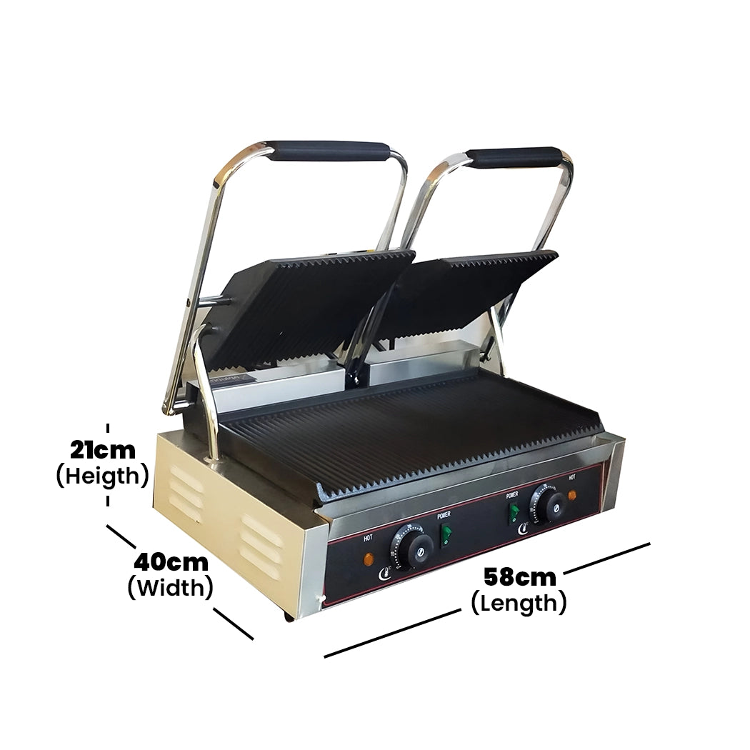 THS Electric Sandwich Griller Double Head, 1.8 + 1.8 kW, 58 x 40 x 21 cm