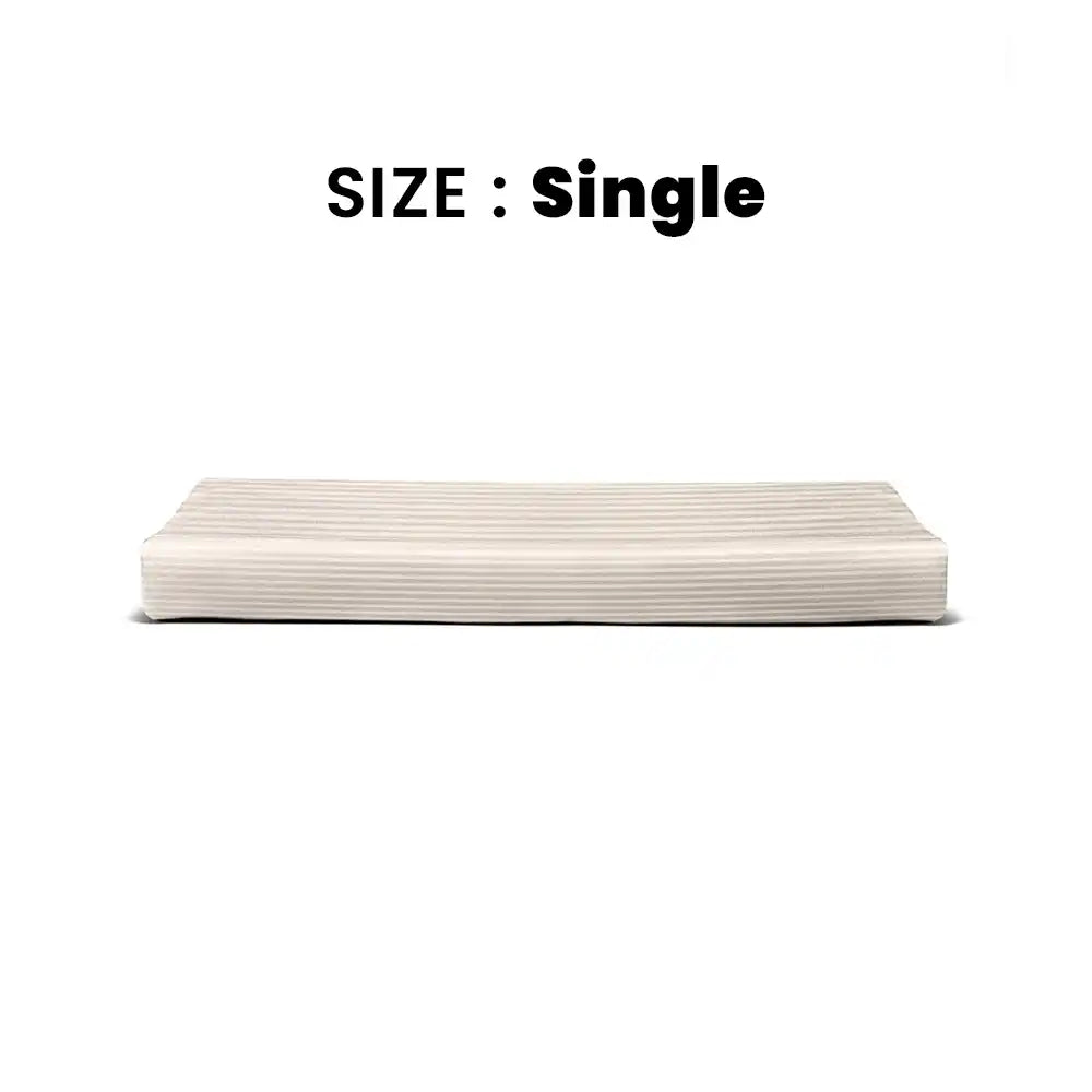 ths zen stripes single cotton flat bed sheet pearl