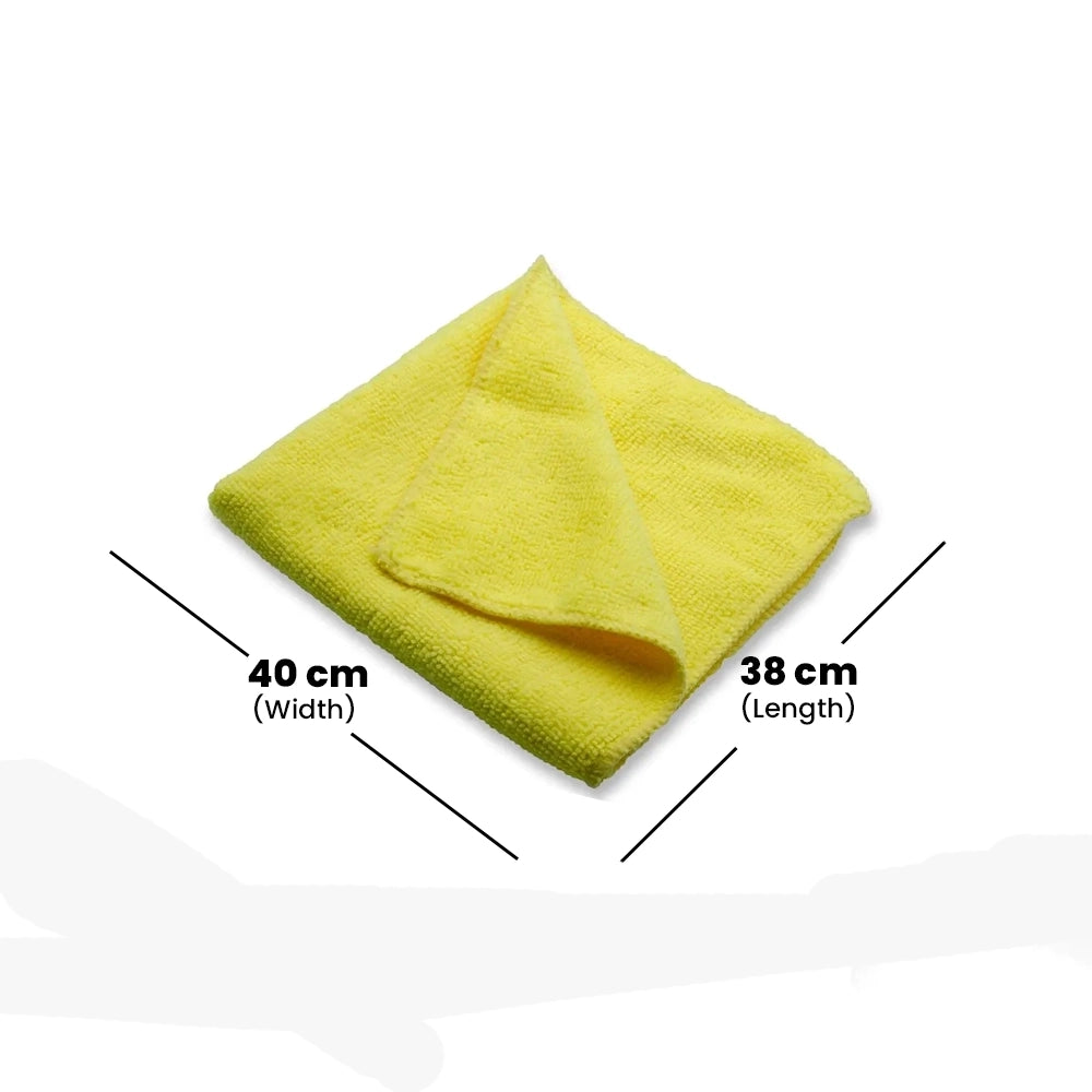 THS 310440 Yellow Microfiber Cleaning Cloths 38 x 40cm