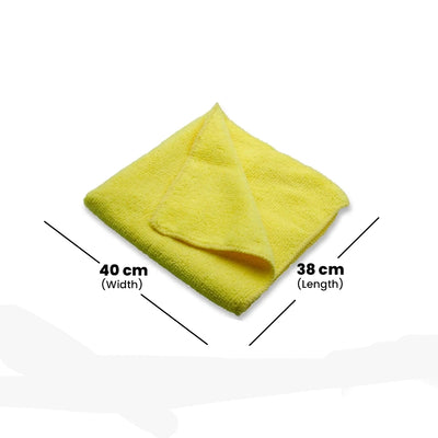 THS 310440 Yellow Microfiber Cleaning Cloths 38 x 40cm