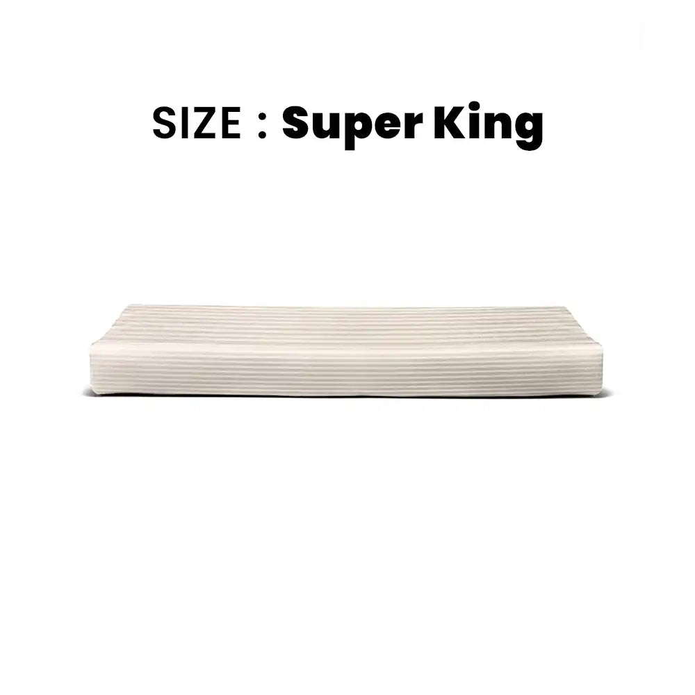 ths zen stripes super king cotton flat bed sheet pearl