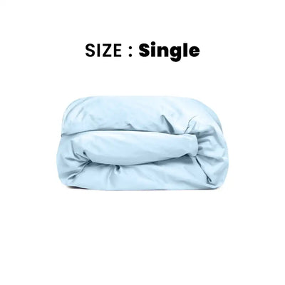 ths giza cotton single duvet cover baby blue