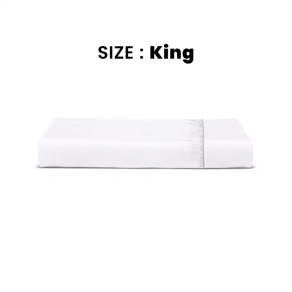 ths giza cotton king fitted bed sheet white