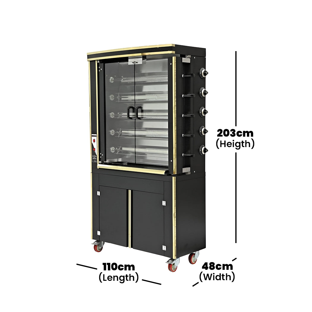 Empero Electric Chicken Rotisserie 5 Sticks, 16.4 kW, 110 x 48 x 203 cm