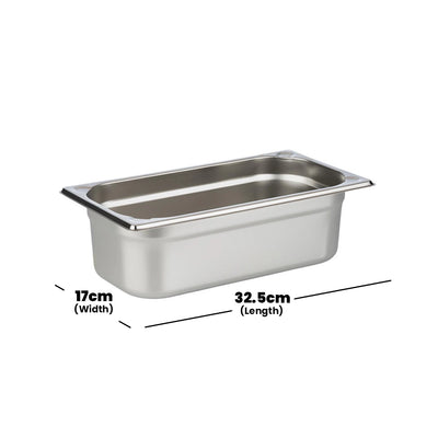 Viraj Stainless Steel GN 1/3 Pan, Height 10CM