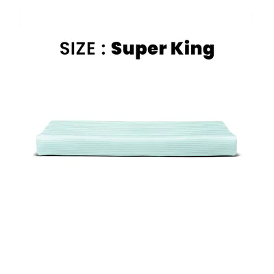 ths zen stripes super king cotton flat bed sheet baby blue