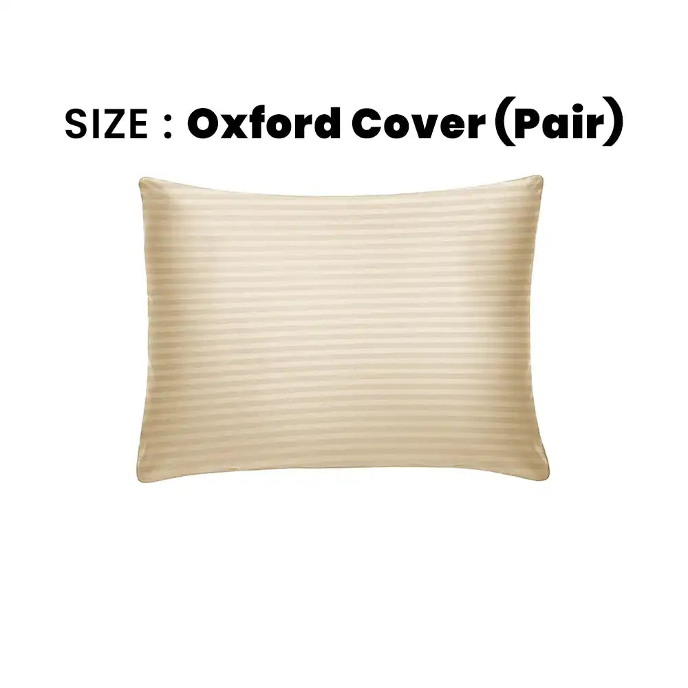 ths zen stripes cotton oxford pillow cover pair beige