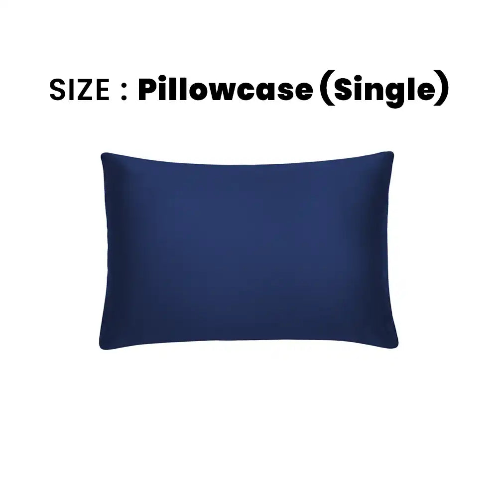 ths giza cotton single pillowcase indigo blue