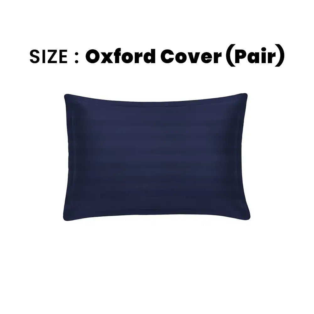 ths eternal stripes cotton oxford pillow cover pair navy blue