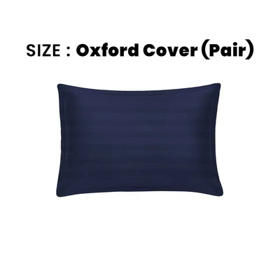 ths eternal stripes cotton oxford pillow cover pair navy blue