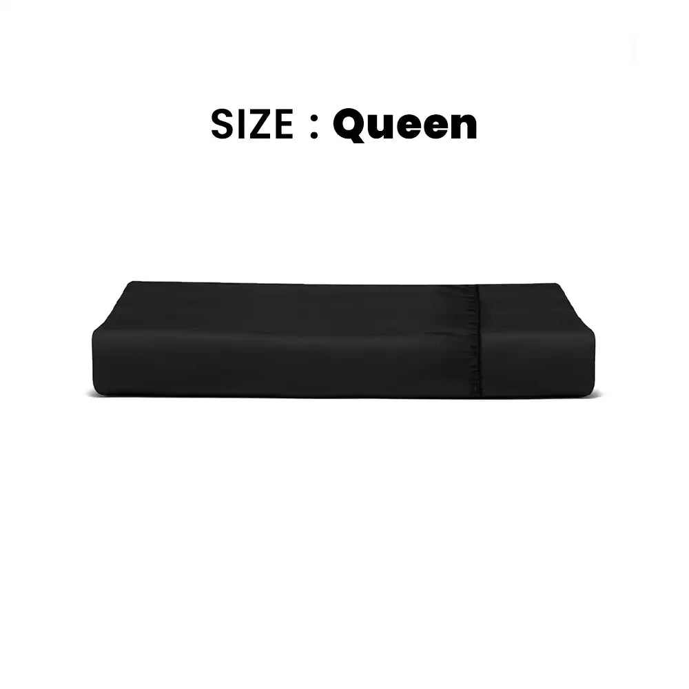 ths giza cotton queen fitted bed sheet onyx