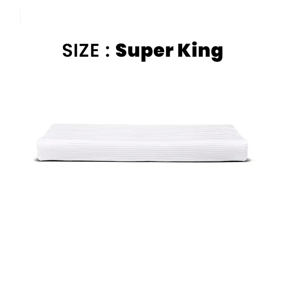 ths zen stripes super king cotton flat bed sheet white