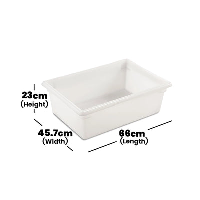 rubbermaid 47l polyethelene food box without lid 1 x 6