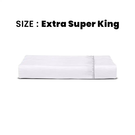 ths zen stripes extra super king fitted cotton bed sheet ivory