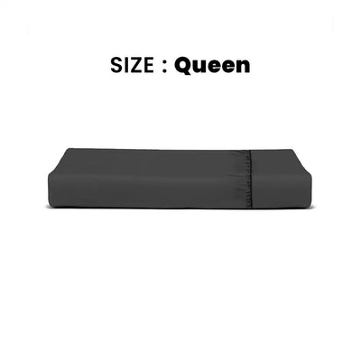 ths giza cotton queen fitted bed sheet charcoal grey