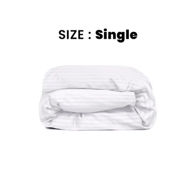 ths eternal stripes single cotton duvet cover white