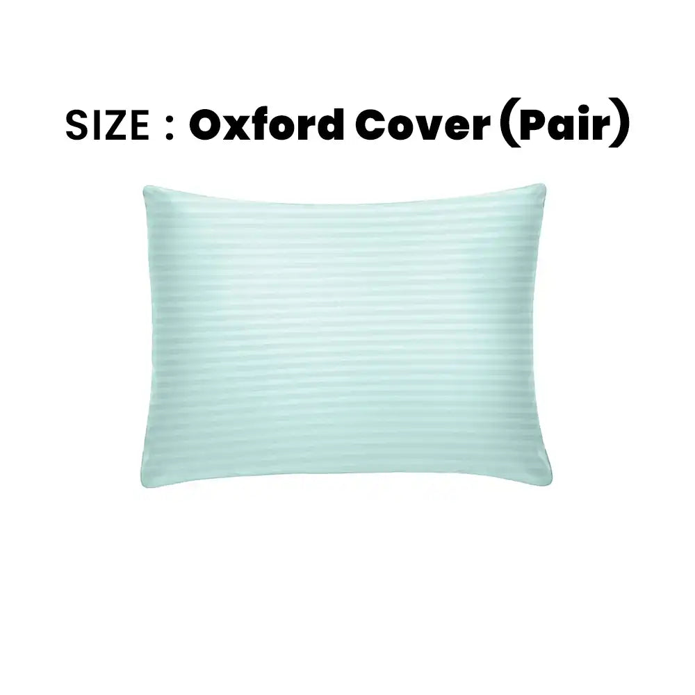 ths zen stripes cotton oxford pillow cover pair baby blue