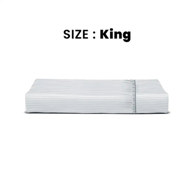 ths zen stripes king fitted cotton bed sheet grey