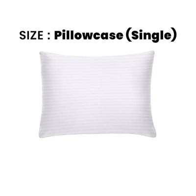 ths zen stripes single cotton pillowcase white