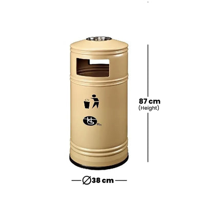 THS 10F-33LT Beige Outdoor Ashtray Bin 33 L