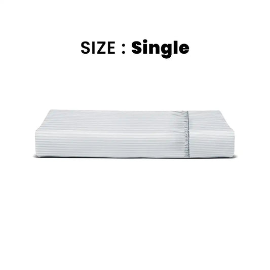 ths zen stripes single fitted cotton bed sheet grey