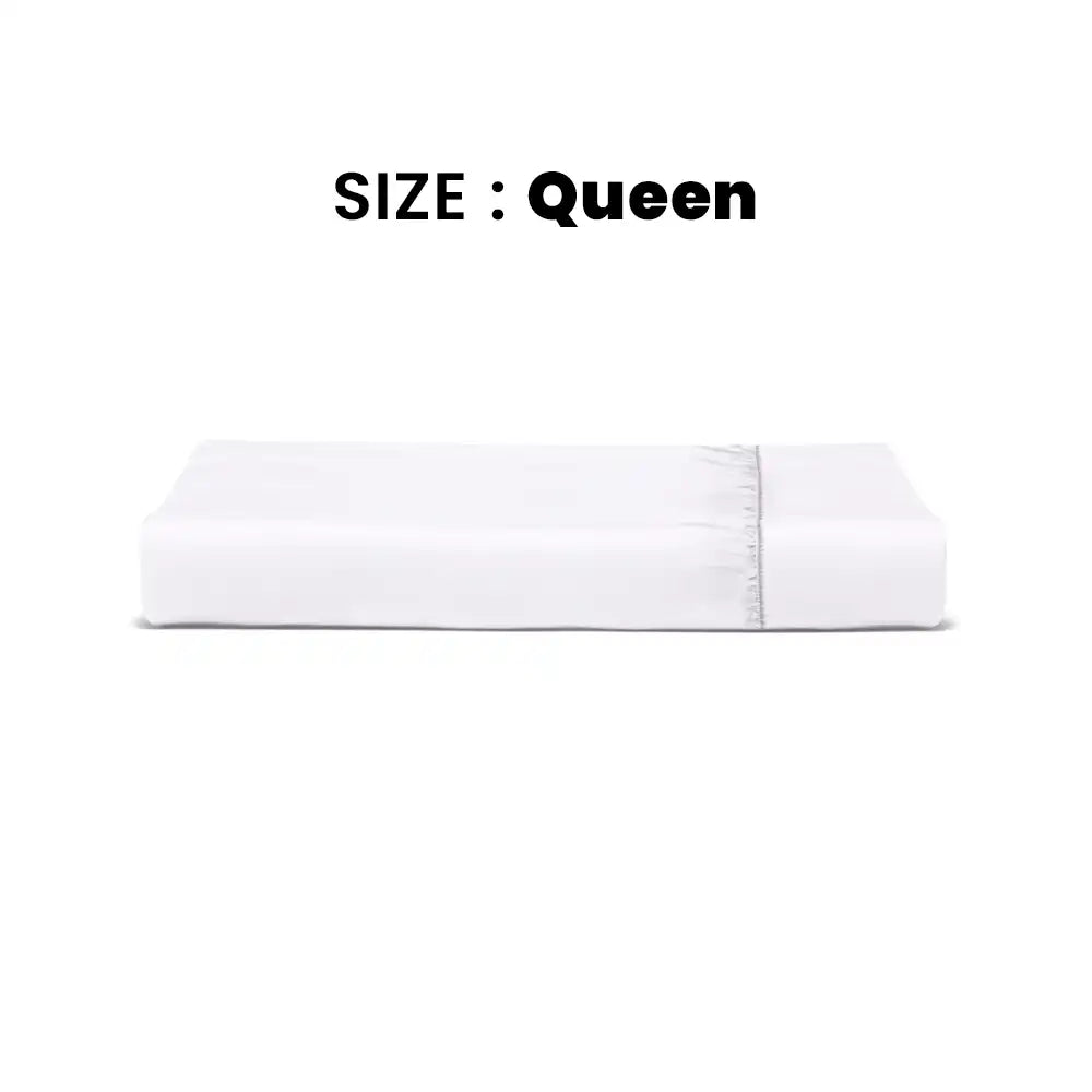 ths giza cotton queen fitted bed sheet white