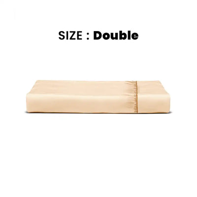 ths giza cotton double fitted bed sheet beige