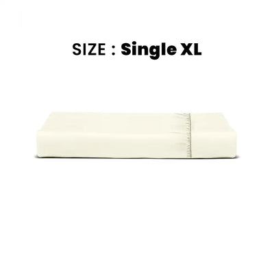 ths giza cotton single xl fitted bed sheet ivory