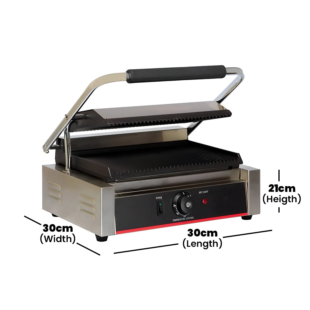 THS Electric Sandwich Griller Single Head, 1.8 kW, 30 x 30 x 21 cm