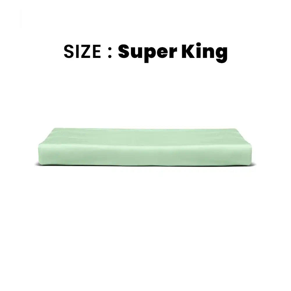 ths giza cotton super king flat bed sheet slit green