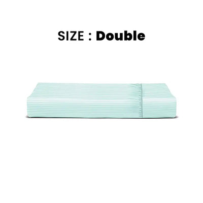 ths zen stripes double fitted cotton bed sheet glacier