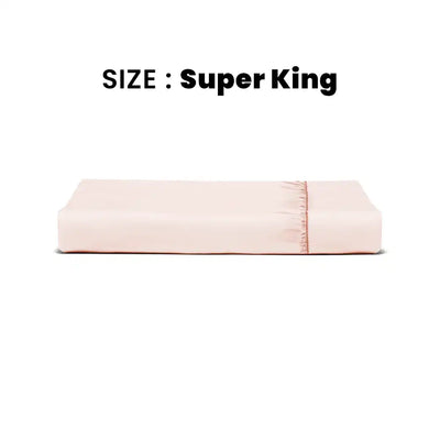 ths giza cotton super king fitted bed sheet pastel pink