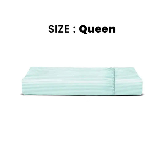 ths zen stripes queen fitted cotton bed sheet glacier