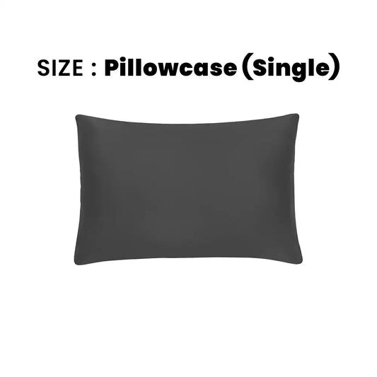 ths giza cotton single pillowcase charcoal grey