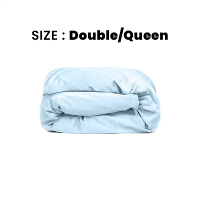 ths giza cotton double queen duvet cover baby blue