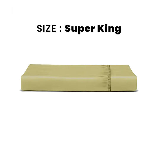 ths giza cotton super king fitted bed sheet sage green