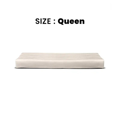 ths zen stripes queen cotton flat bed sheet porpoise