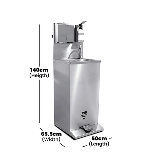 Empero Mobile Hand Wash Sink, 50 x 65.5 x 140 cm