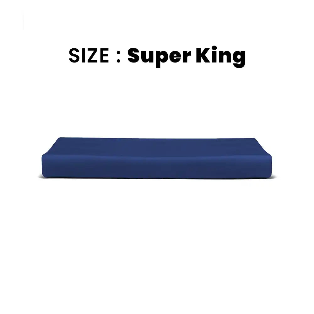 ths giza cotton super king flat bed sheet indigo blue