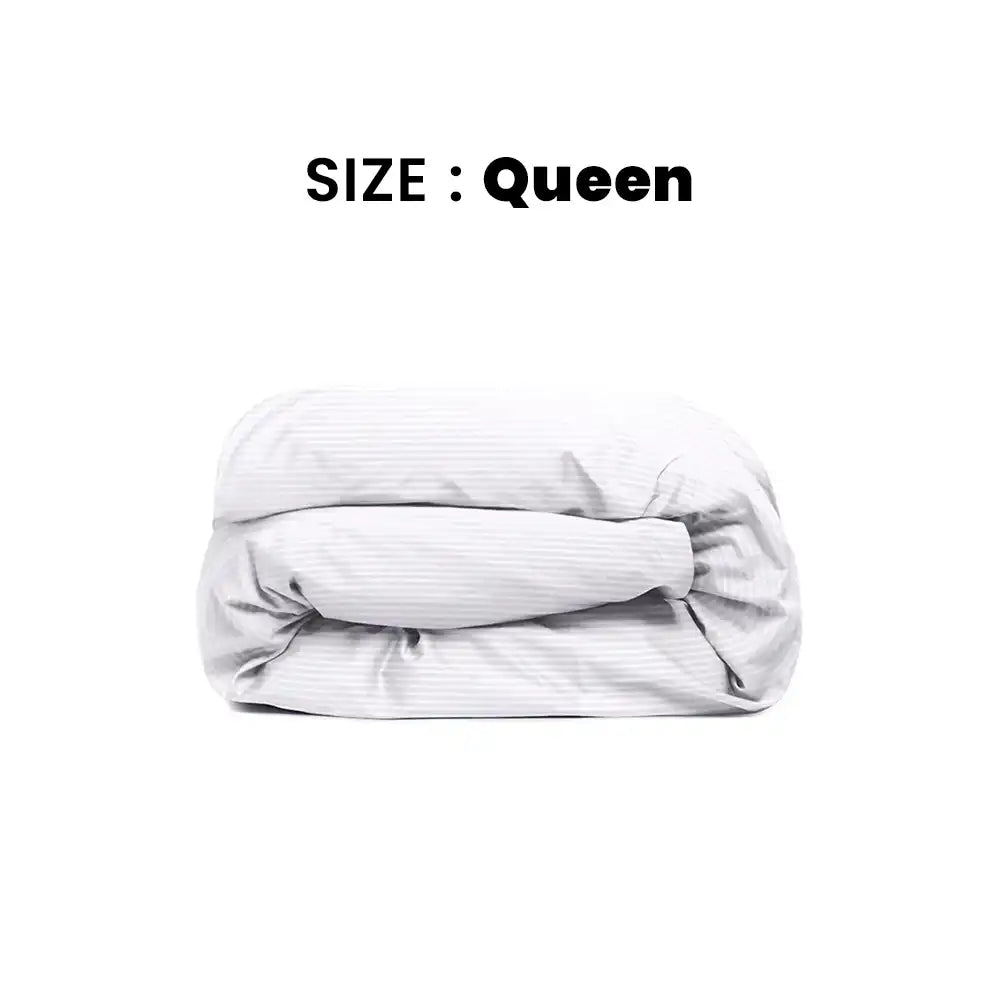 ths zen stripes queen duvet cover white