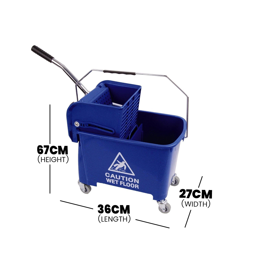 THS Mini Mop Bucket with Wringer, Blue ,20 L