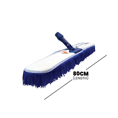 THS Cotton Flat Dust Control Mop 80 cm (Blue) & Aluminum Handle (set) , 130 cm , 12 pcs