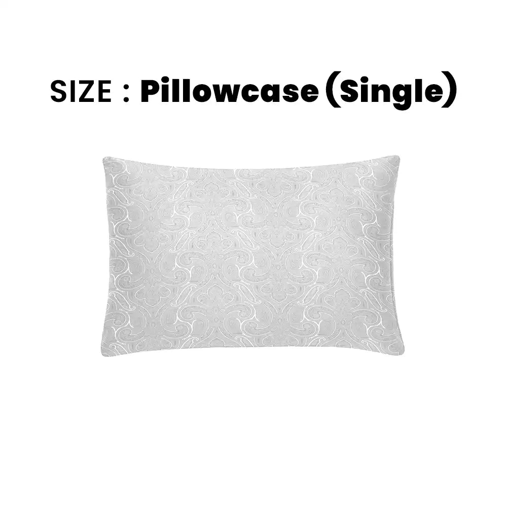 ths elysian paisley single jacquard cotton pillowcase grey