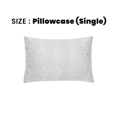 ths elysian paisley single jacquard cotton pillowcase grey