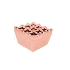 Wundermaxx Square Shape 9 hole Stainless Steel Windproof Ashtray, 7.3 x 4.2 cm, Color Copper