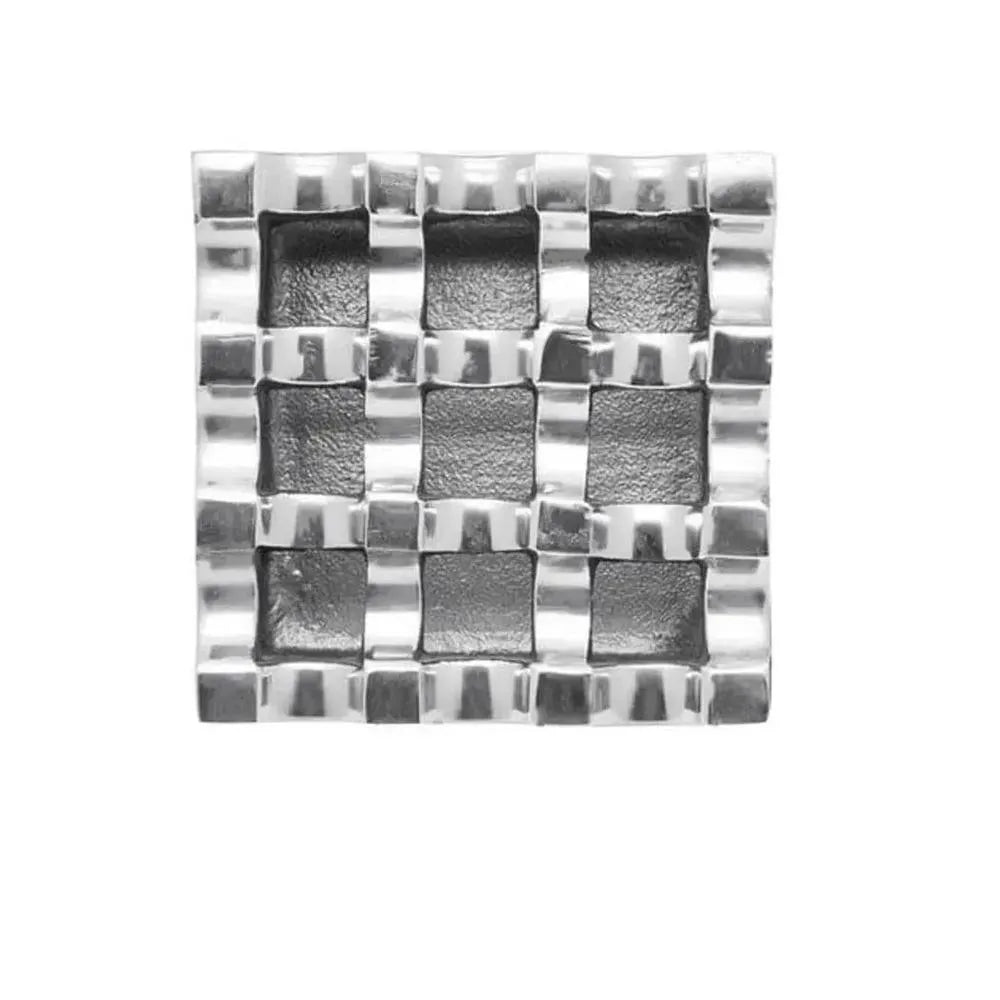 Wundermaxx Square Shape 9 hole Stainless Steel Windproof Ashtray, 7.3 x 4.2 cm, Color Silver