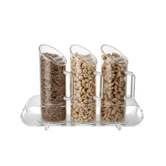 Sunnex Acrylic Cylindrical Cereal Dispenser, 3 Piece, 1 Liter