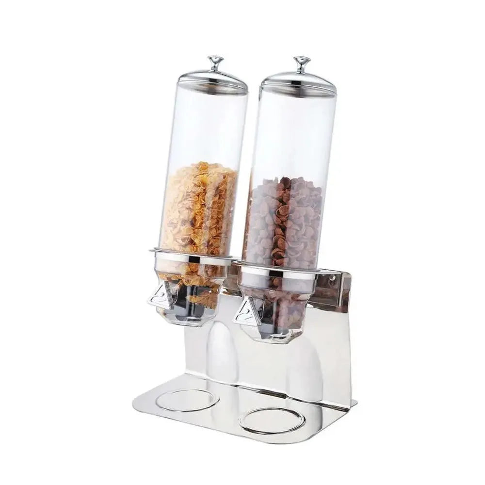 Sunnex Polycarbonate Cereal Dispenser with Steel Base Double, 4 Ltr